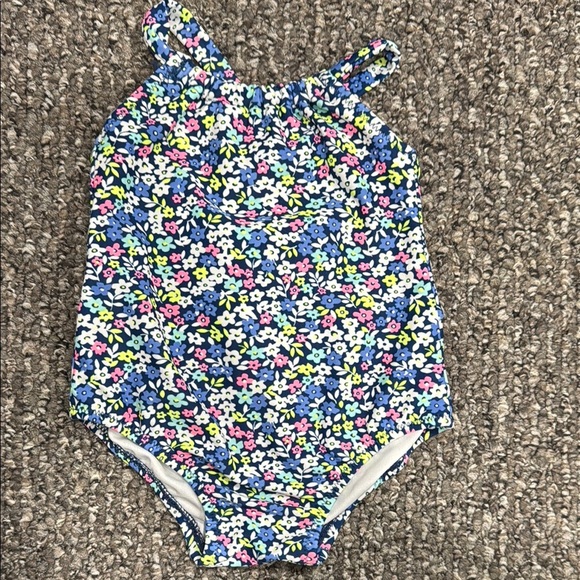 Carter's Baby Girl Size 6-9M Floral One Piece Swimsuit Blue, Pink, Yellow NWOT - Picture 1 of 5
